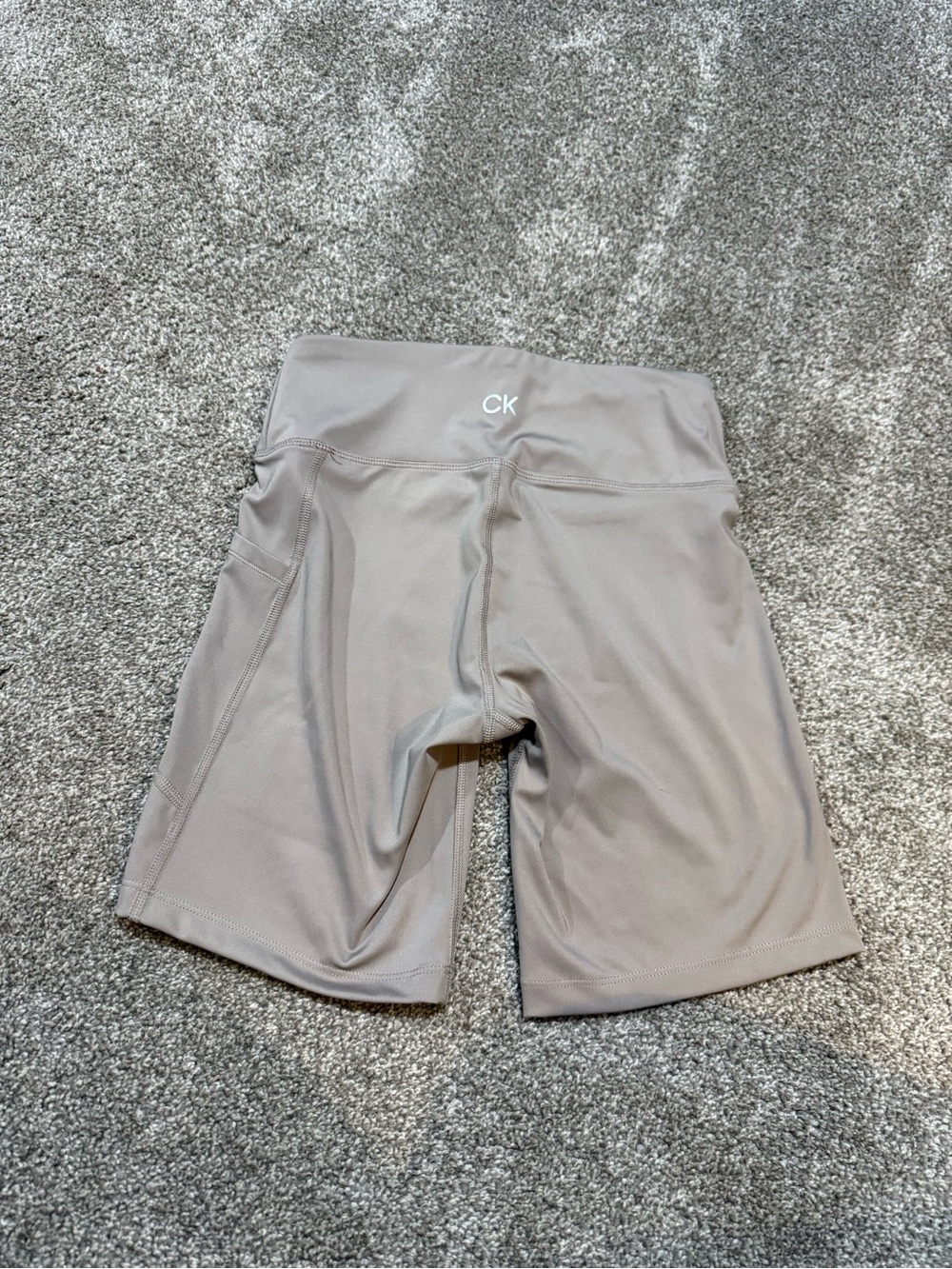 Calvin Klein Light Taupe High-Rise Bike Shorts